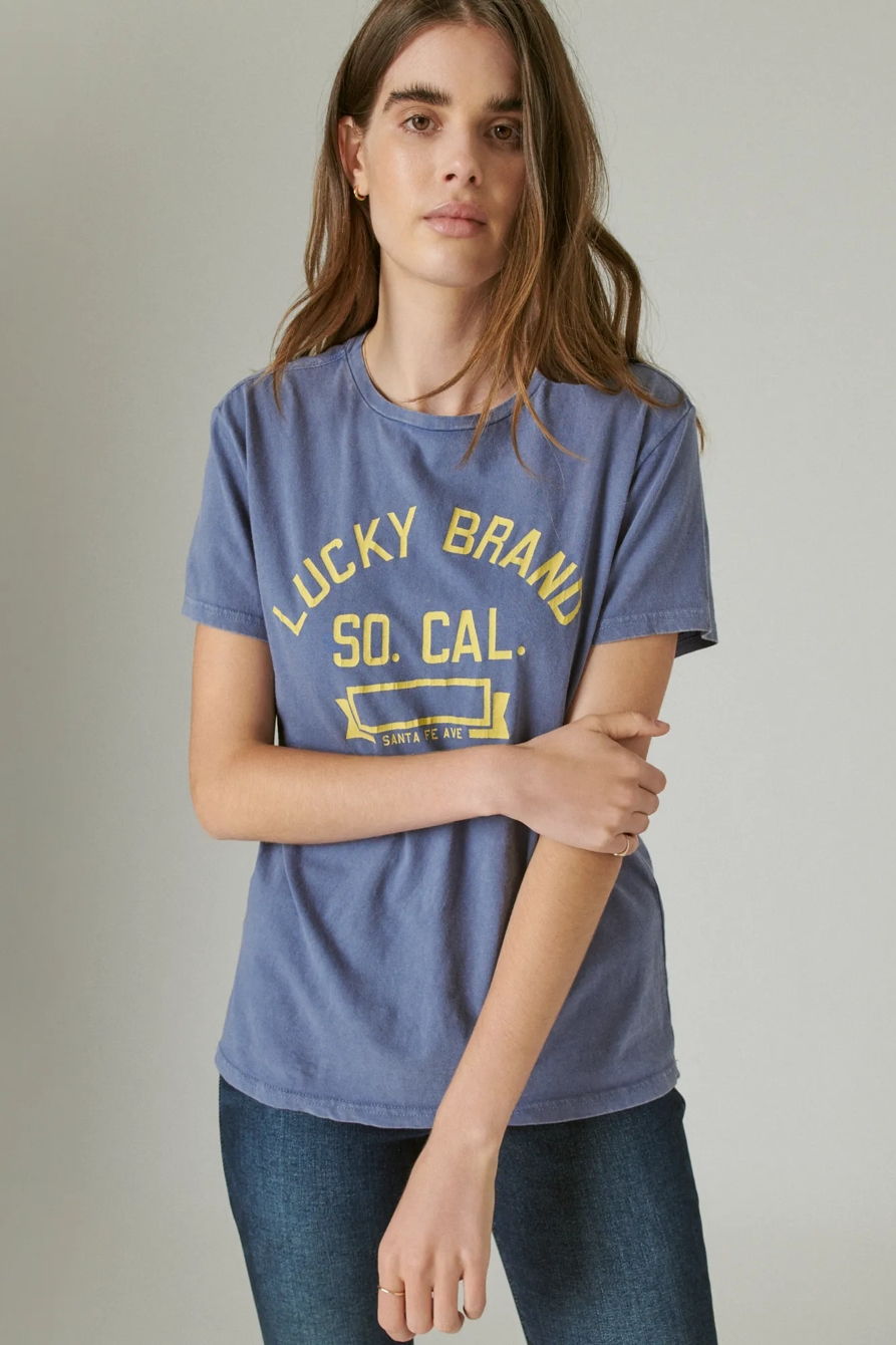 LUCKY BRAND LOGO BOYFRIEND GRAPHIC CREW, image 1