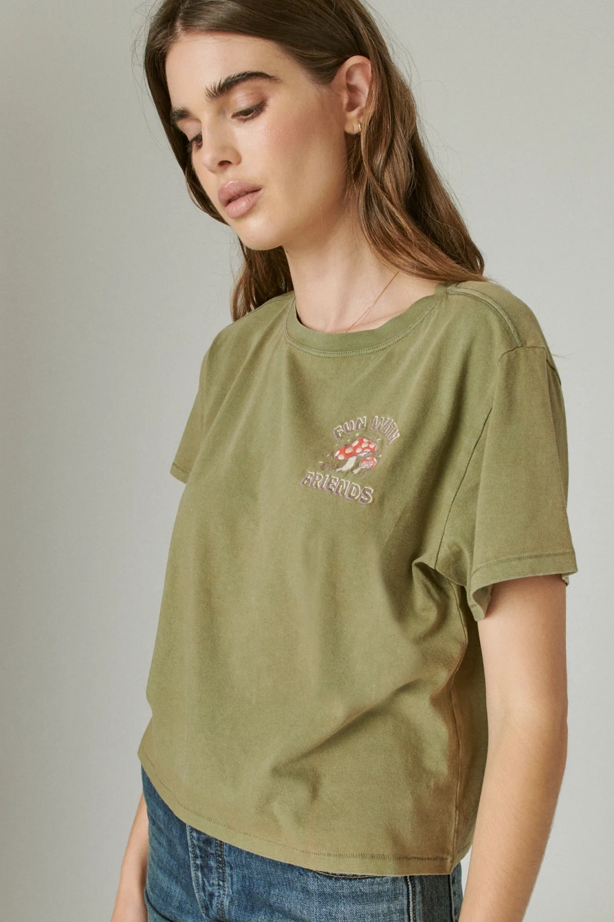 MUSHROOM CROPPED GRAPHIC CREW, image 3