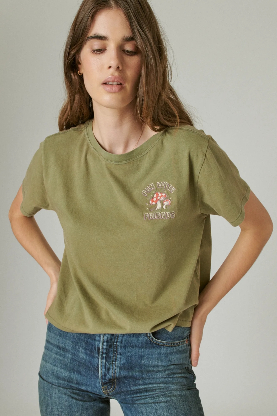 MUSHROOM CROPPED GRAPHIC CREW, image 6