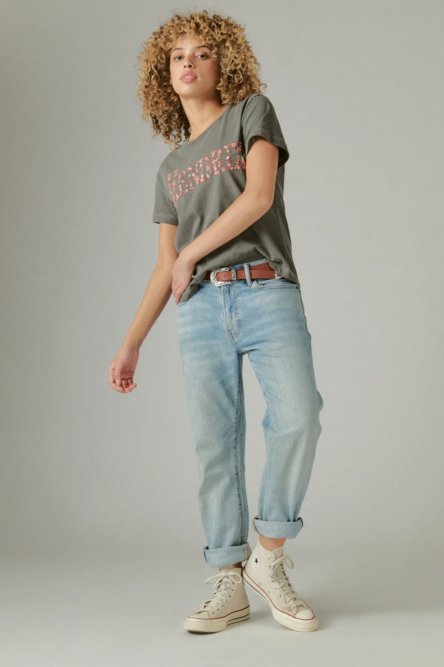 HENDRIX EMBROIDERED ROSES BOYFRIEND GRAPHIC CREW, image 2