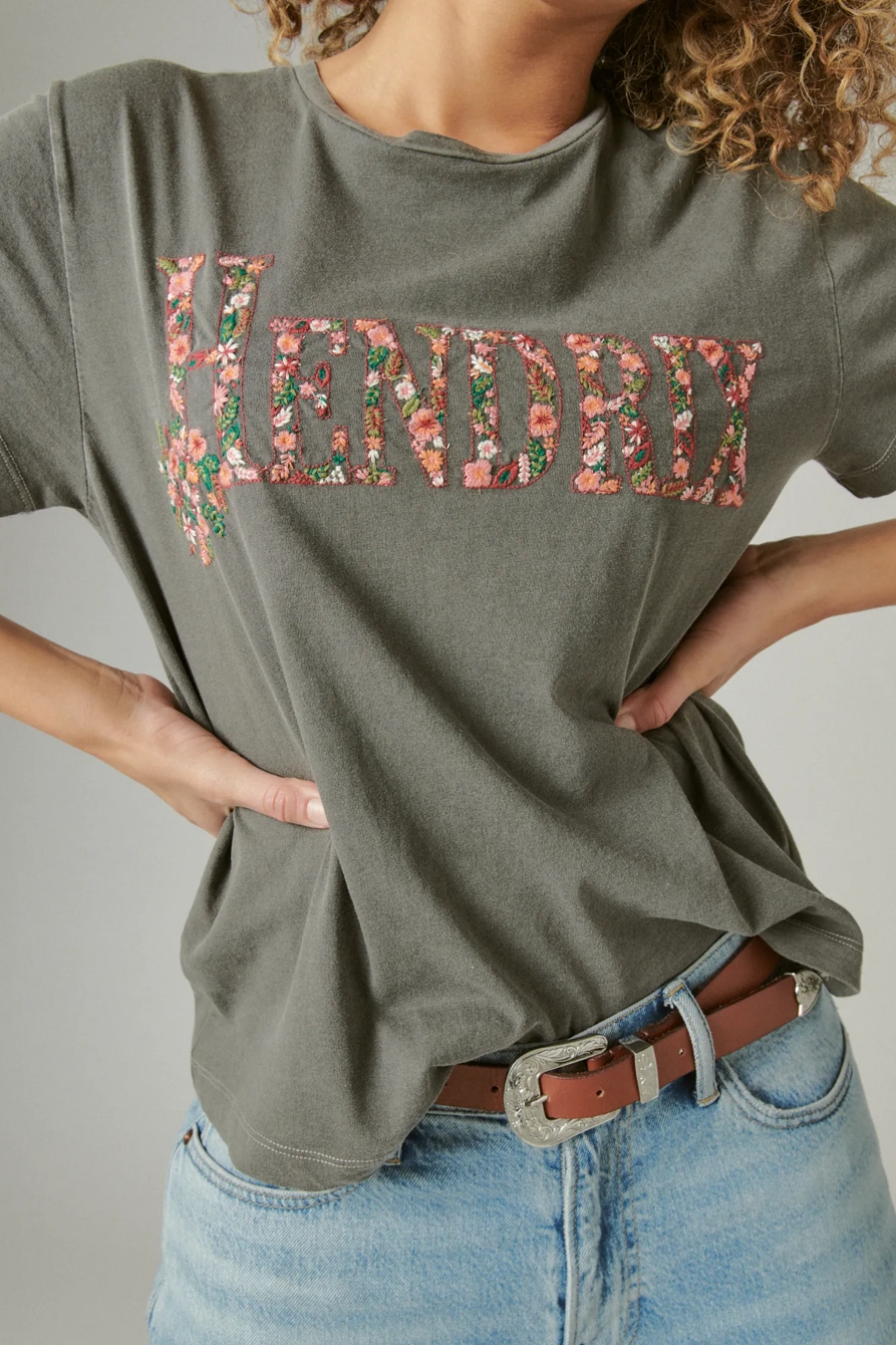 HENDRIX EMBROIDERED ROSES BOYFRIEND GRAPHIC CREW, image 5