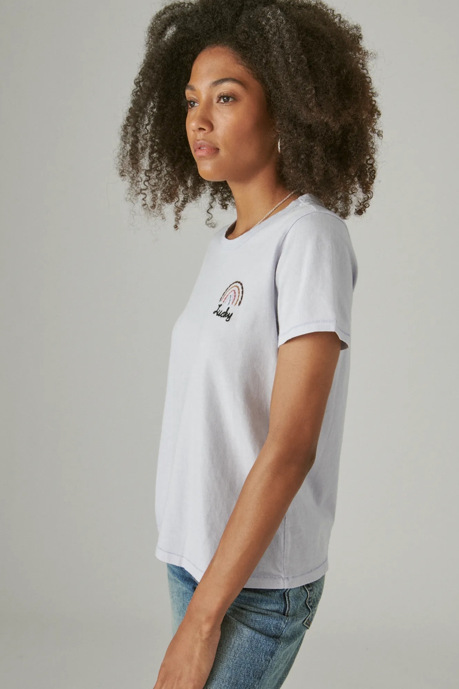 LUCKY EMBROIDERED RAINBOW CLASSIC GRAPHIC CREW, image 3