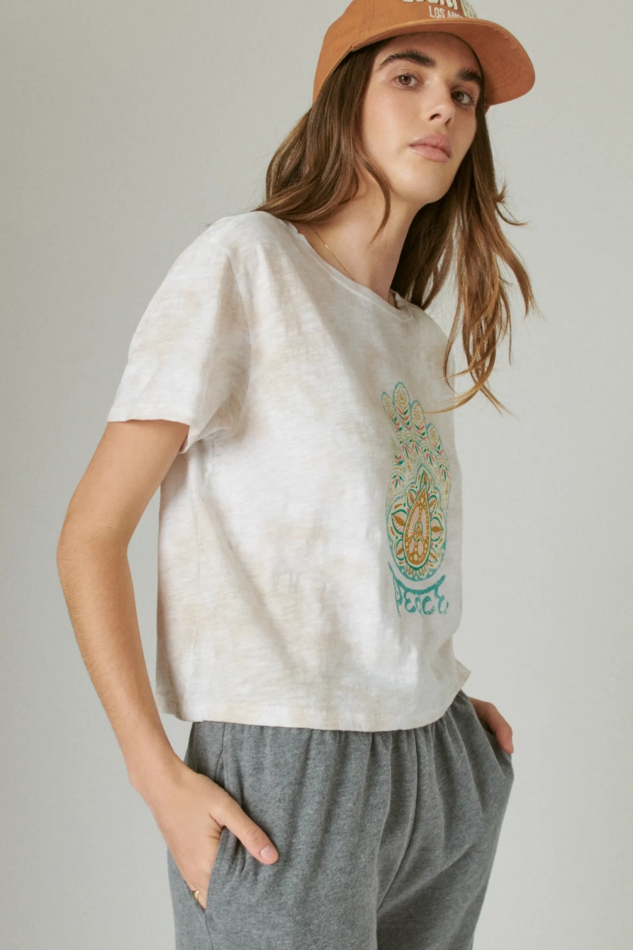 HAMSA PEACE CROPPED GRAPHIC CREW, image 3