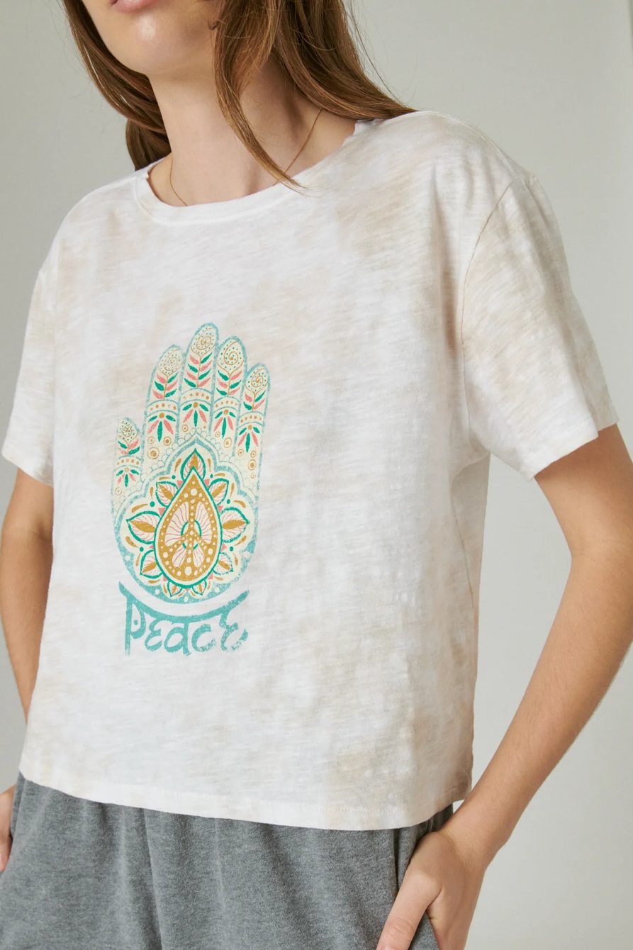 HAMSA PEACE CROPPED GRAPHIC CREW, image 5