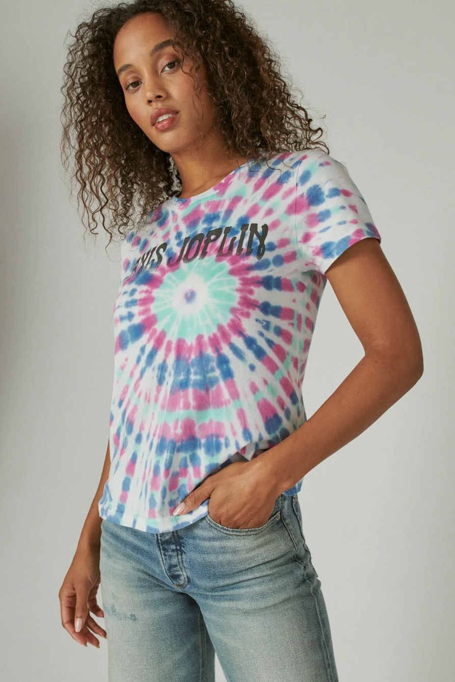 TIE DYE JANIS JOPLIN CLASSIC CREW TEE, image 1