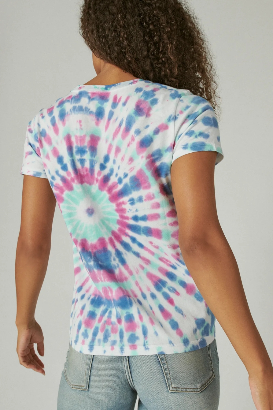 TIE DYE JANIS JOPLIN CLASSIC CREW TEE, image 4