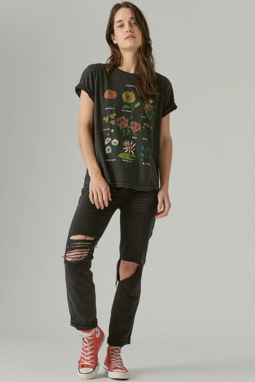LUCKY FLOWERS BOYFRIEND TEE, image 2