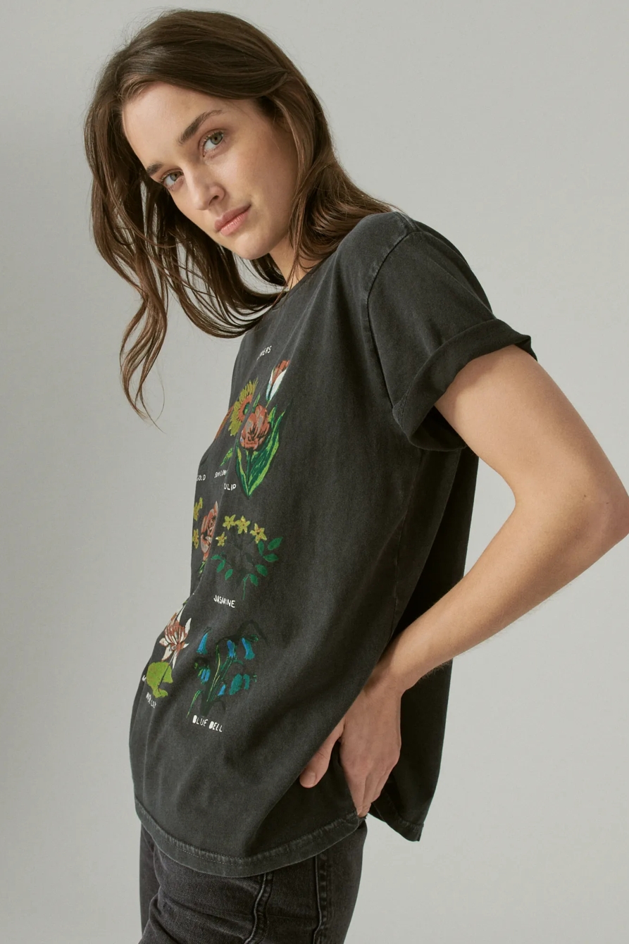 LUCKY FLOWERS BOYFRIEND TEE, image 3