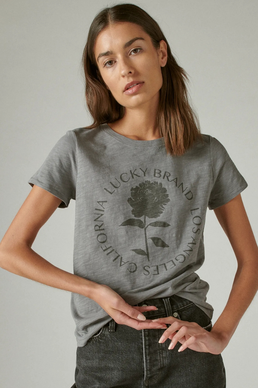 LUCKY BRAND ROSE CREW TEE, image 1