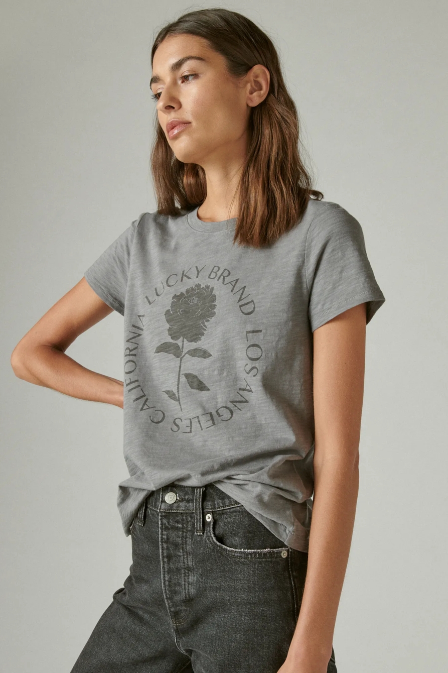 LUCKY BRAND ROSE CREW TEE, image 3