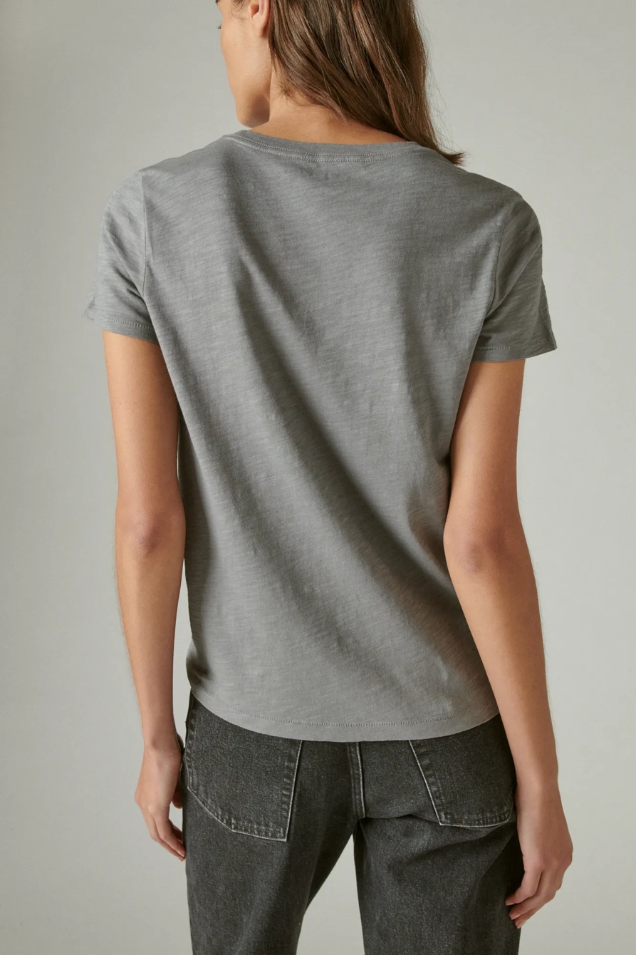LUCKY BRAND ROSE CREW TEE, image 4