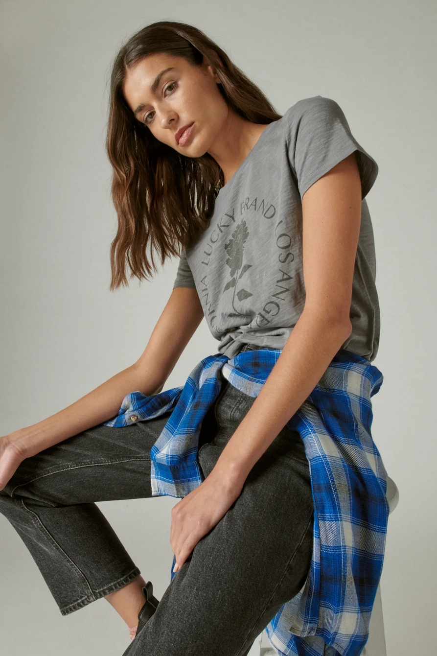 LUCKY BRAND ROSE CREW TEE, image 6