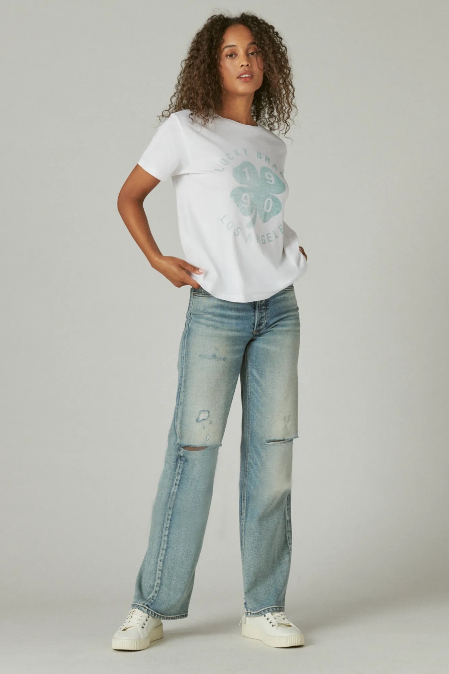 LUCKY FADED CLOVER BOYFRIEND TEE, image 2
