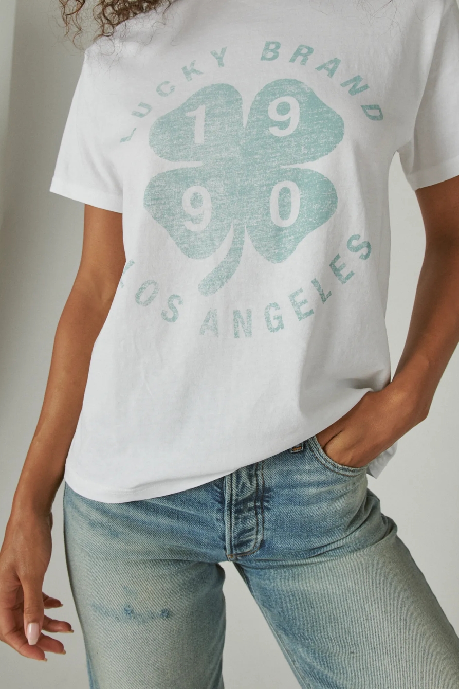 LUCKY FADED CLOVER BOYFRIEND TEE, image 5