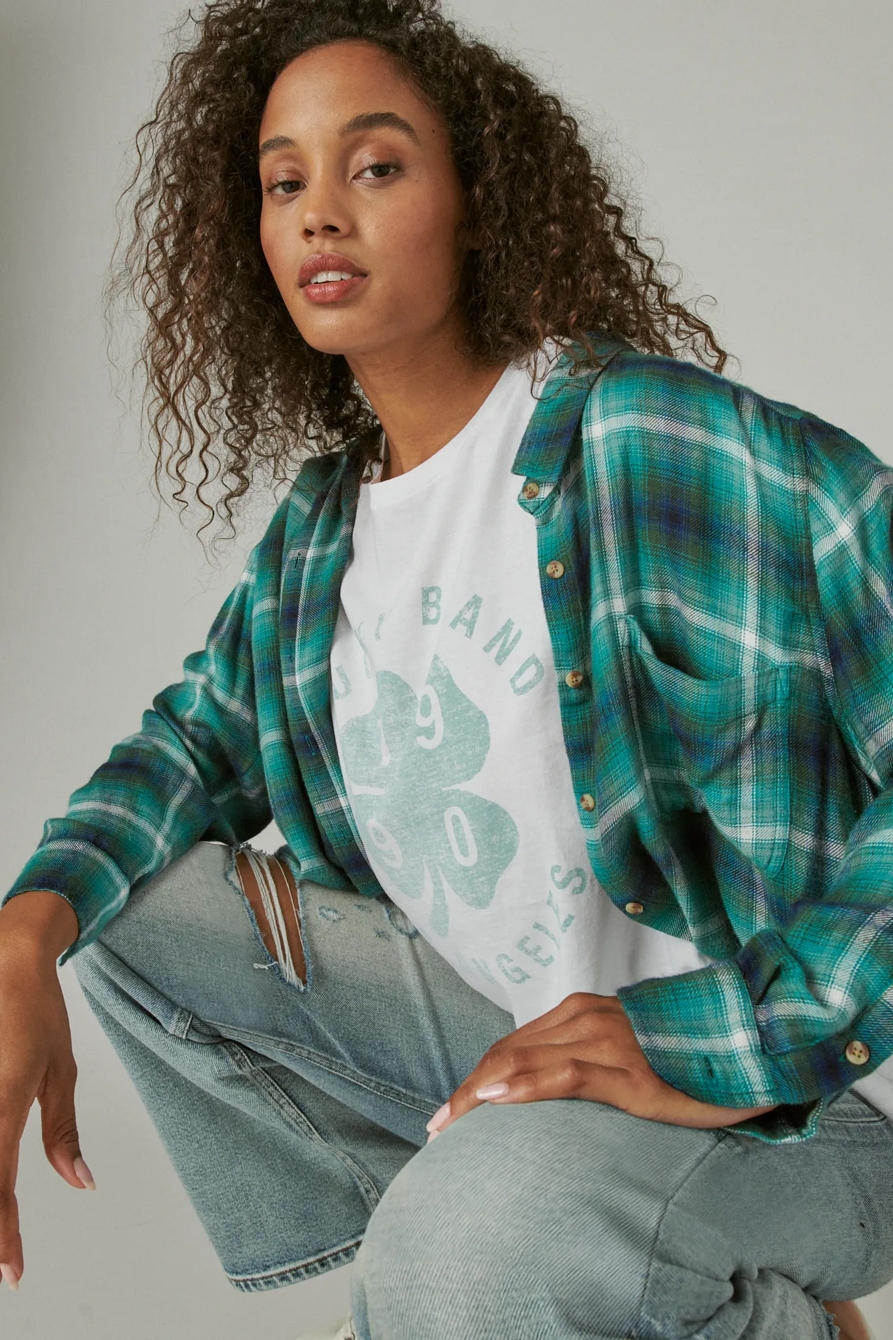 LUCKY FADED CLOVER BOYFRIEND TEE, image 6