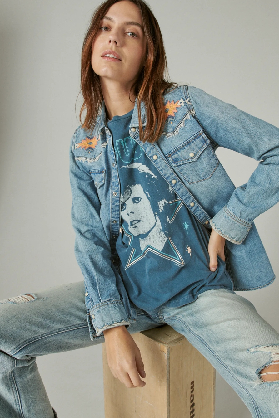BOWIE STARS BOYFRIEND TEE, image 6