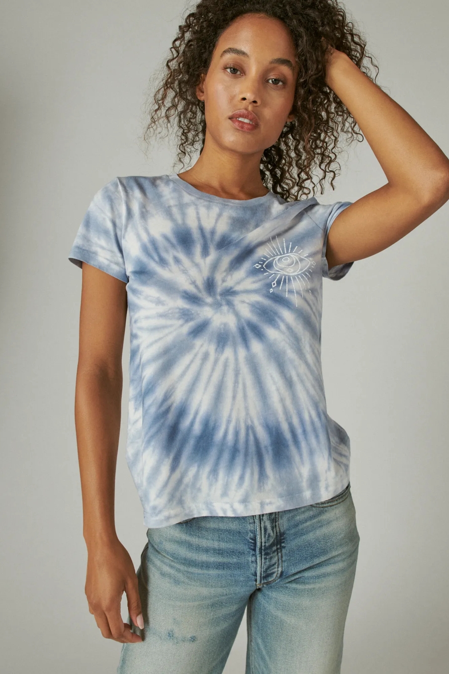 TIE DYE SPIRITUAL EYE CLASSIC CREW TEE, image 1