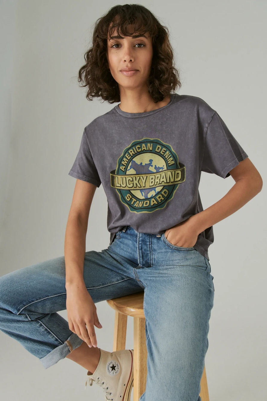 LUCKY GLOBE BOYFRIEND TEE, image 6