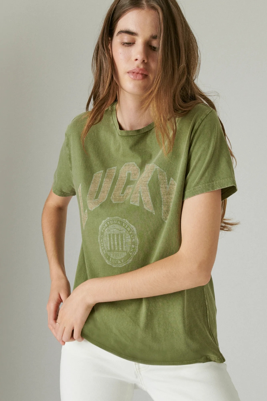 LUCKY BRAND LOGO BOYFRIEND GRAPHIC CREW, image 1