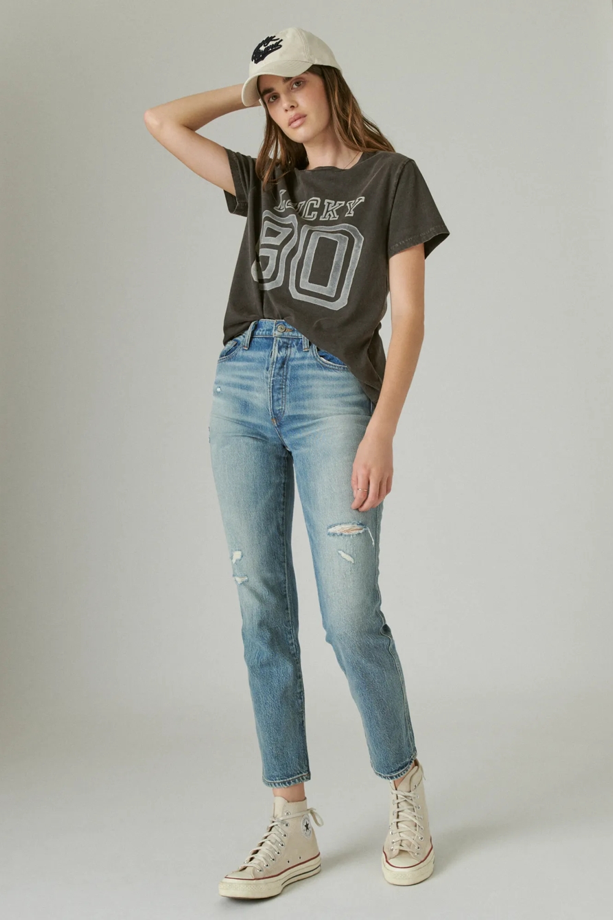 LUCKY BRAND LOGO BOYFRIEND GRAPHIC CREW, image 2