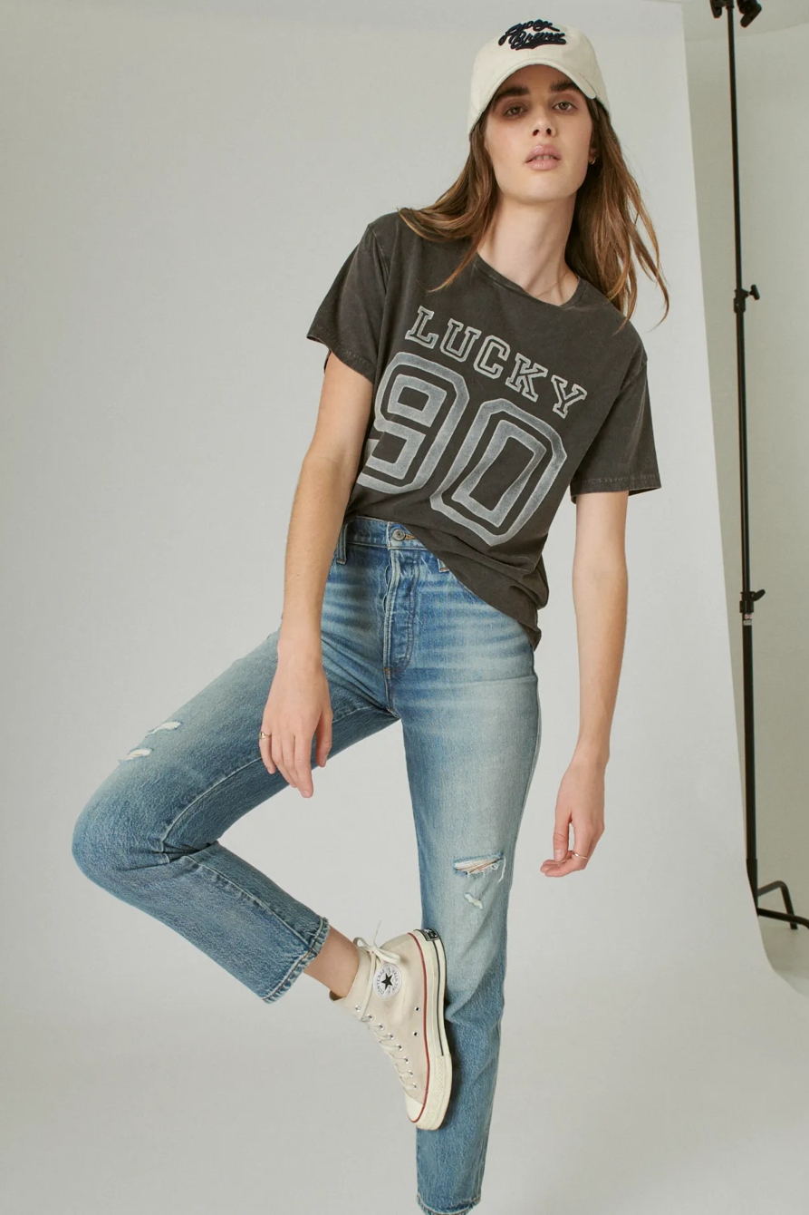 LUCKY BRAND LOGO BOYFRIEND GRAPHIC CREW, image 6