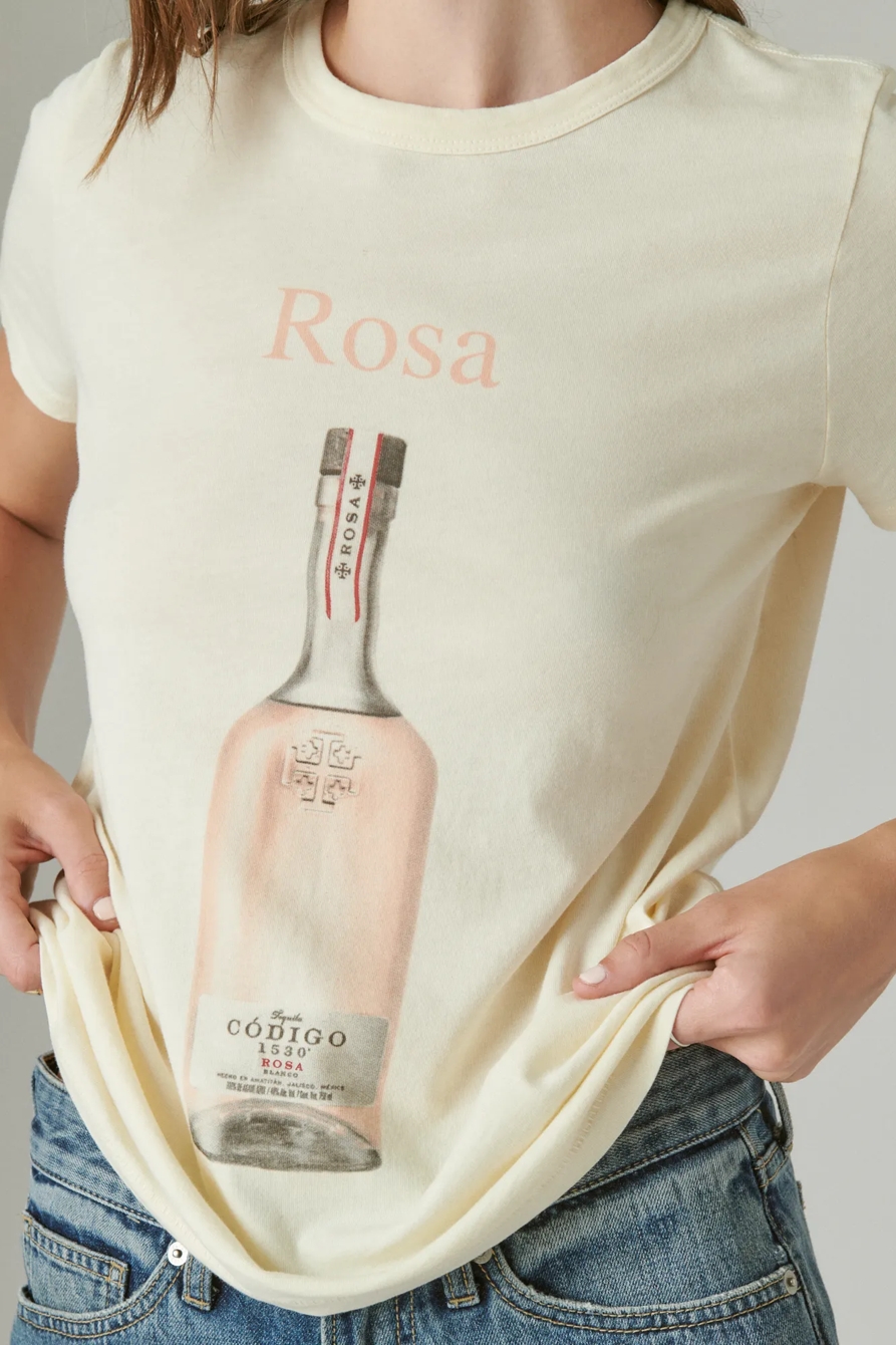 CODIGO 1530 X LUCKY BRAND ROSA CLASSIC GRAPHIC TEE, image 5