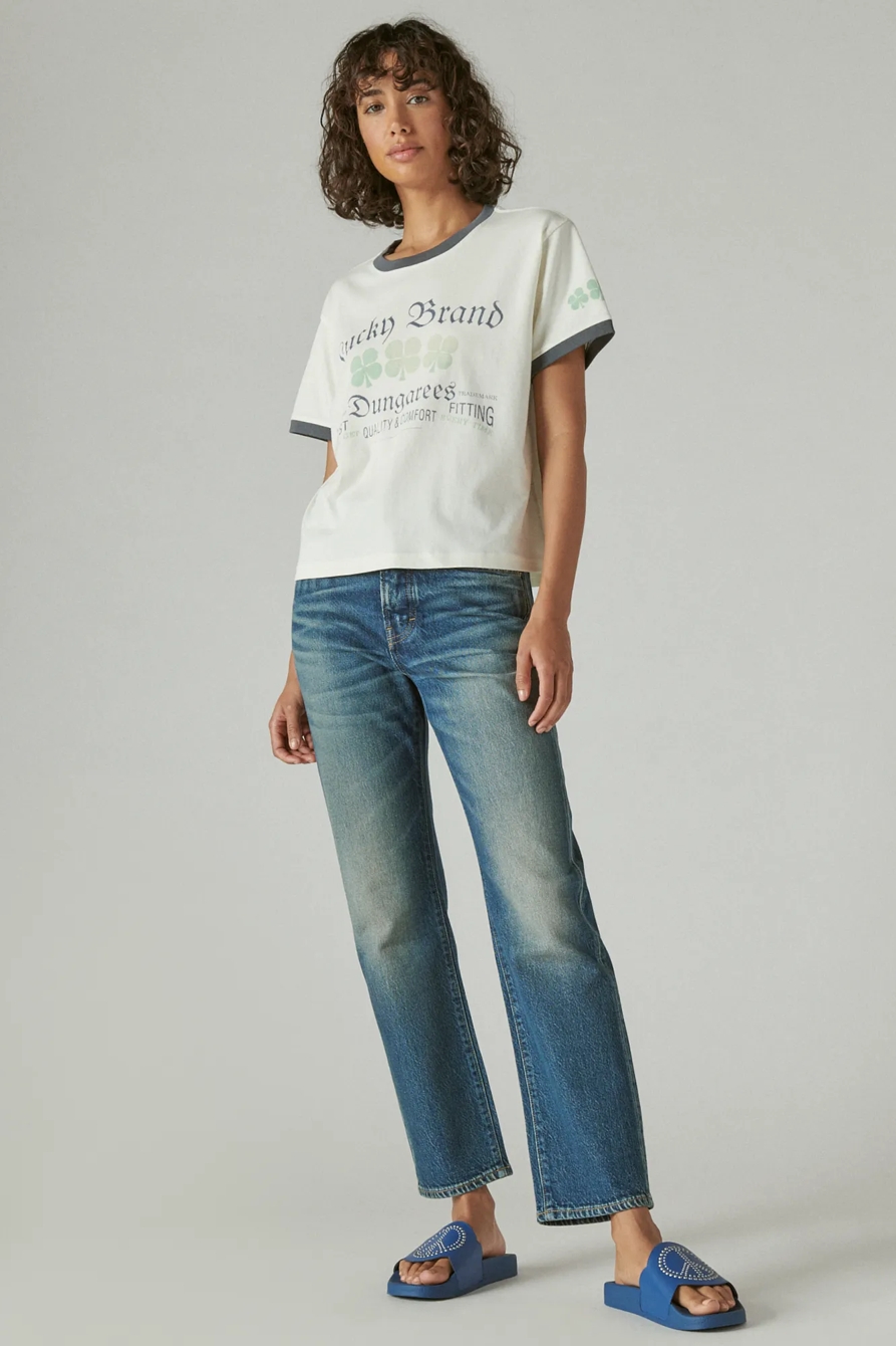 LUCKY LOGO BOXY RINGER TEE, image 2