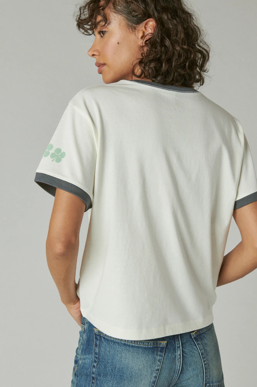 LUCKY LOGO BOXY RINGER TEE, image 3