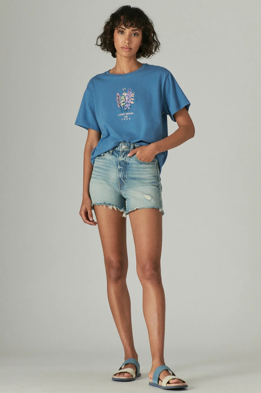 FLORAL EMBROIDERED BOYFRIEND TEE, image 2