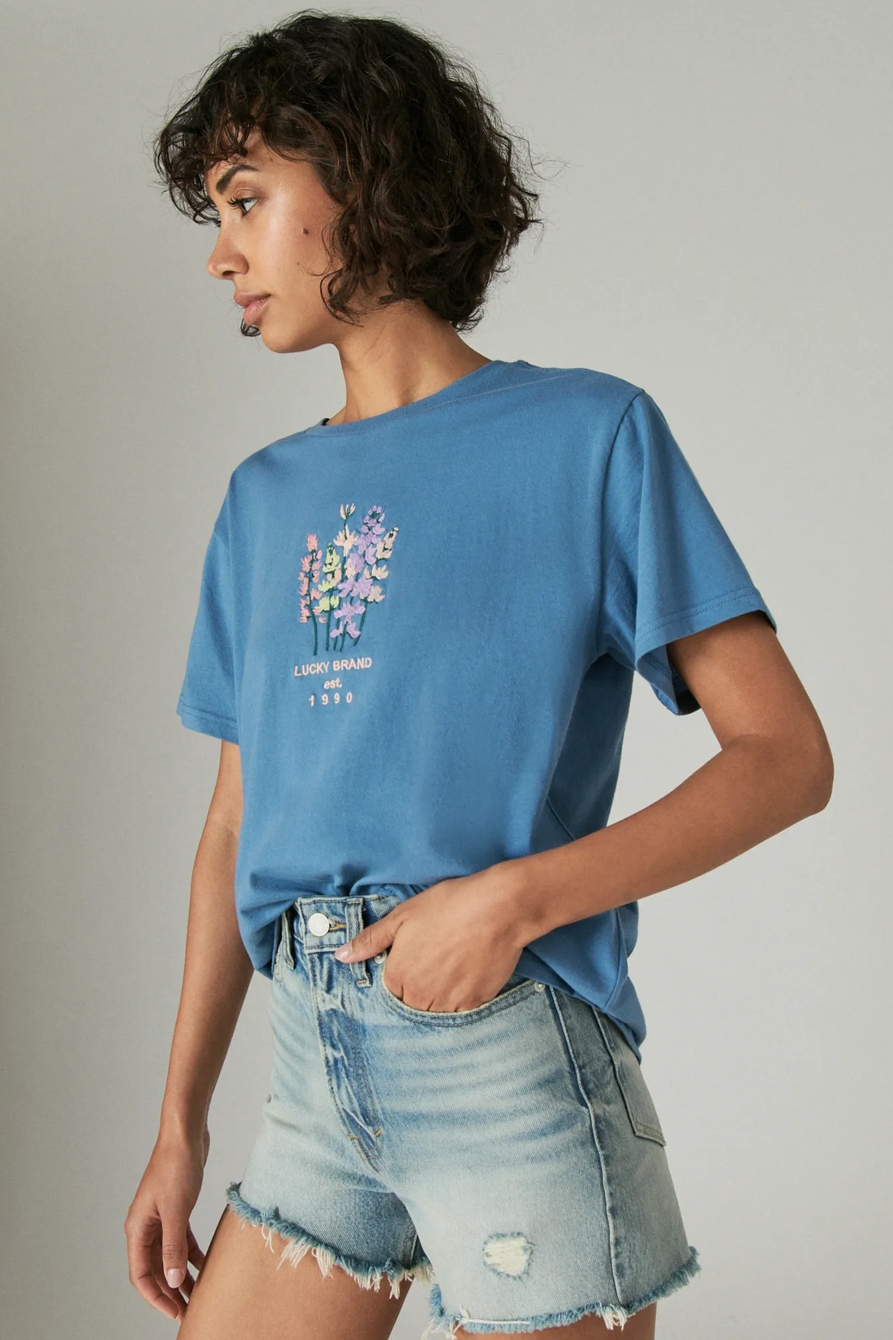 FLORAL EMBROIDERED BOYFRIEND TEE, image 3
