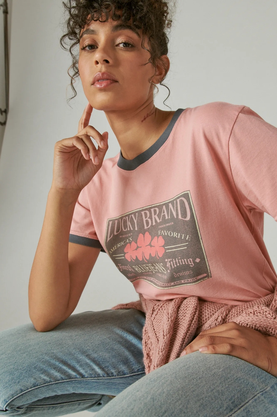 LUCKY HOLDING SHAPE BOXY RINGER TEE, image 6