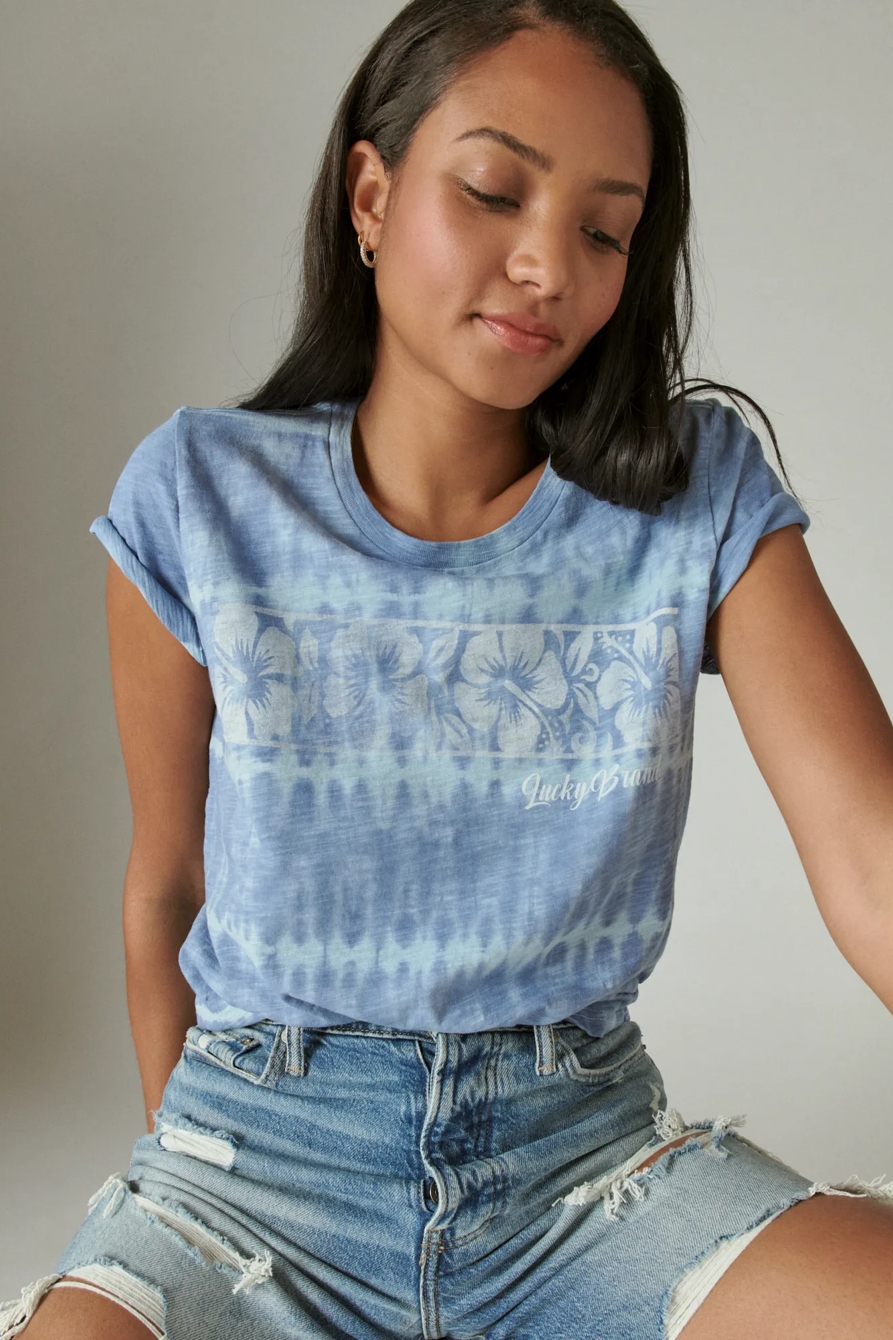 HIBISCUS STRIPE CLASSIC CREW TEE, image 3