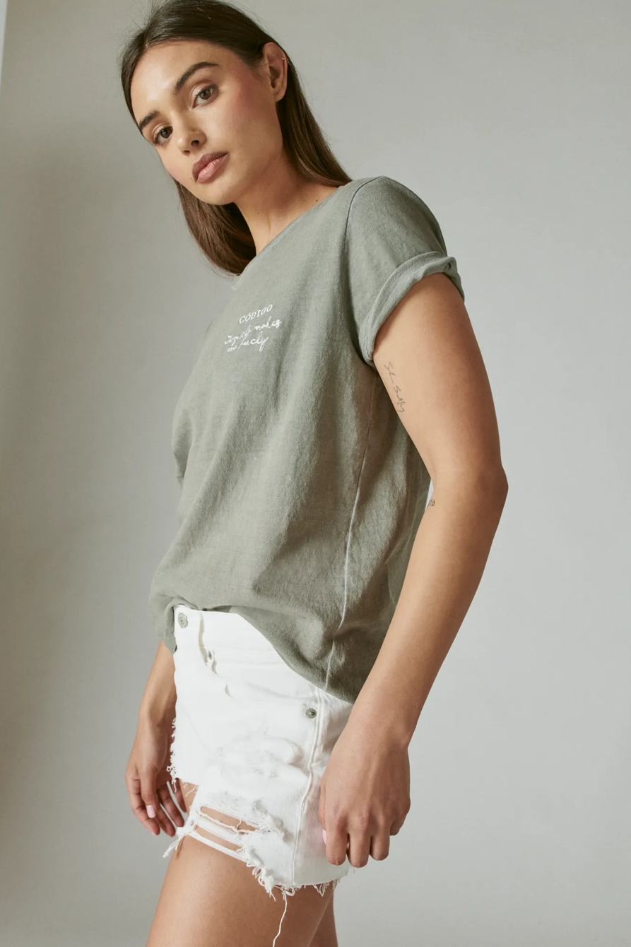 CODIGO 1530 X LUCKY BRAND EMBROIDERED CLASSIC CREW TEE, image 4