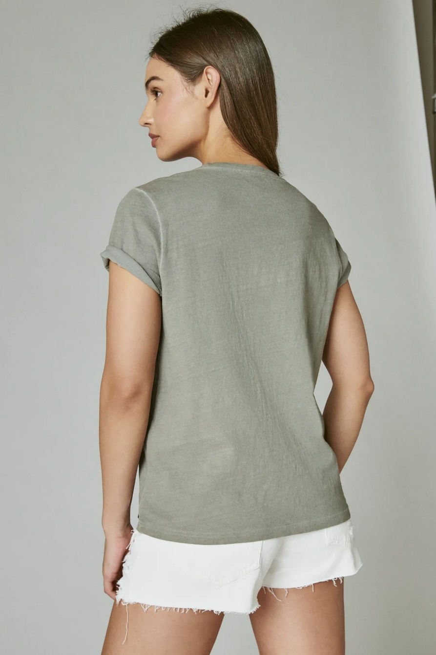 CODIGO 1530 X LUCKY BRAND EMBROIDERED CLASSIC CREW TEE, image 5