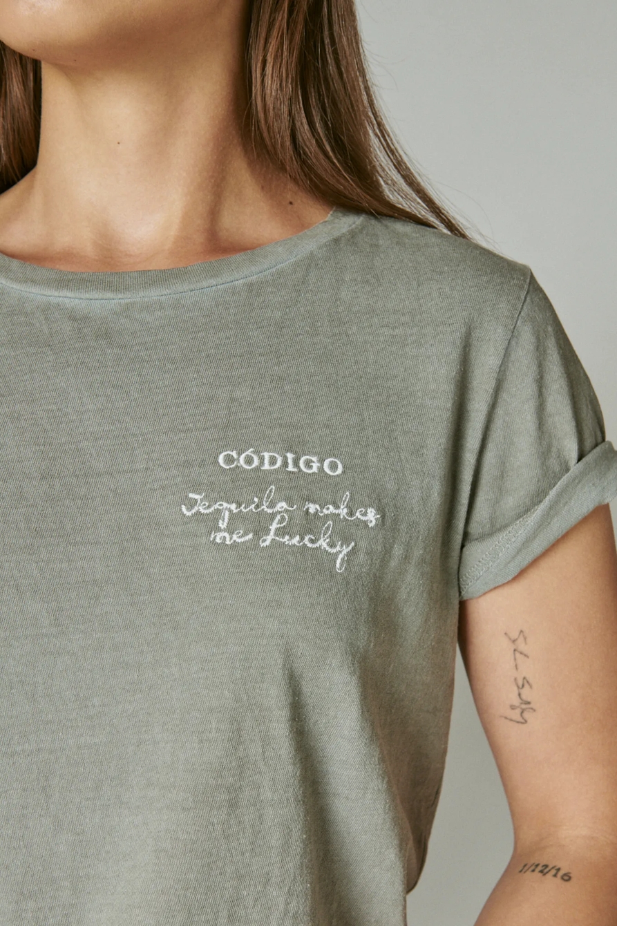 CODIGO 1530 X LUCKY BRAND EMBROIDERED CLASSIC CREW TEE, image 6