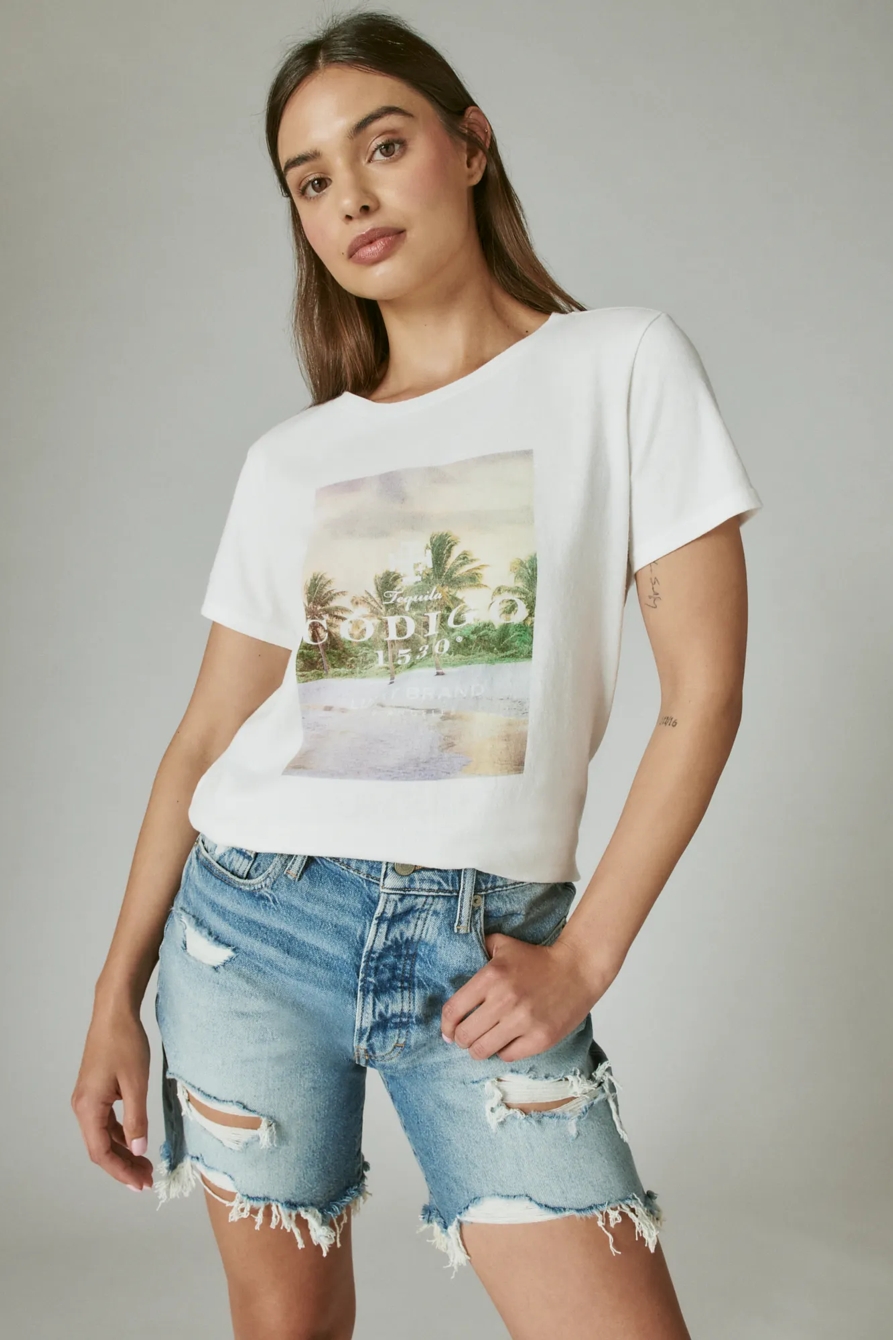 CODIGO 1530 X LUCKY BRAND PALMS PHOTO CLASSIC CREW TEE, image 2