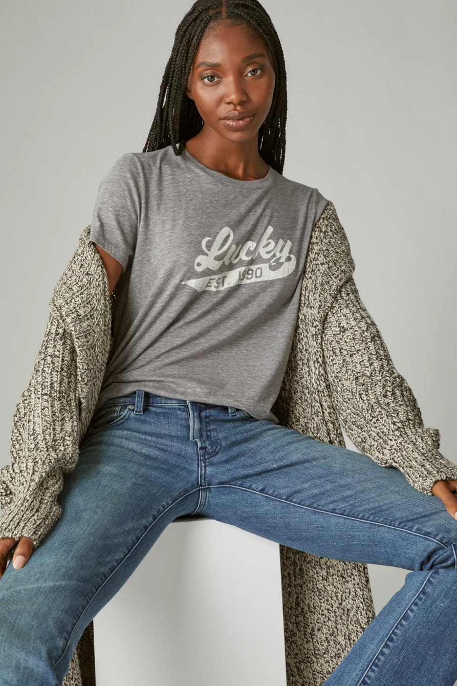 LUCKY SCRIPT CLASSIC CREW TEE, image 4