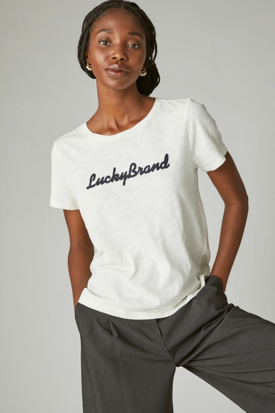 LUCKY APPLIQUE CLASSIC CREW TEE, image 2