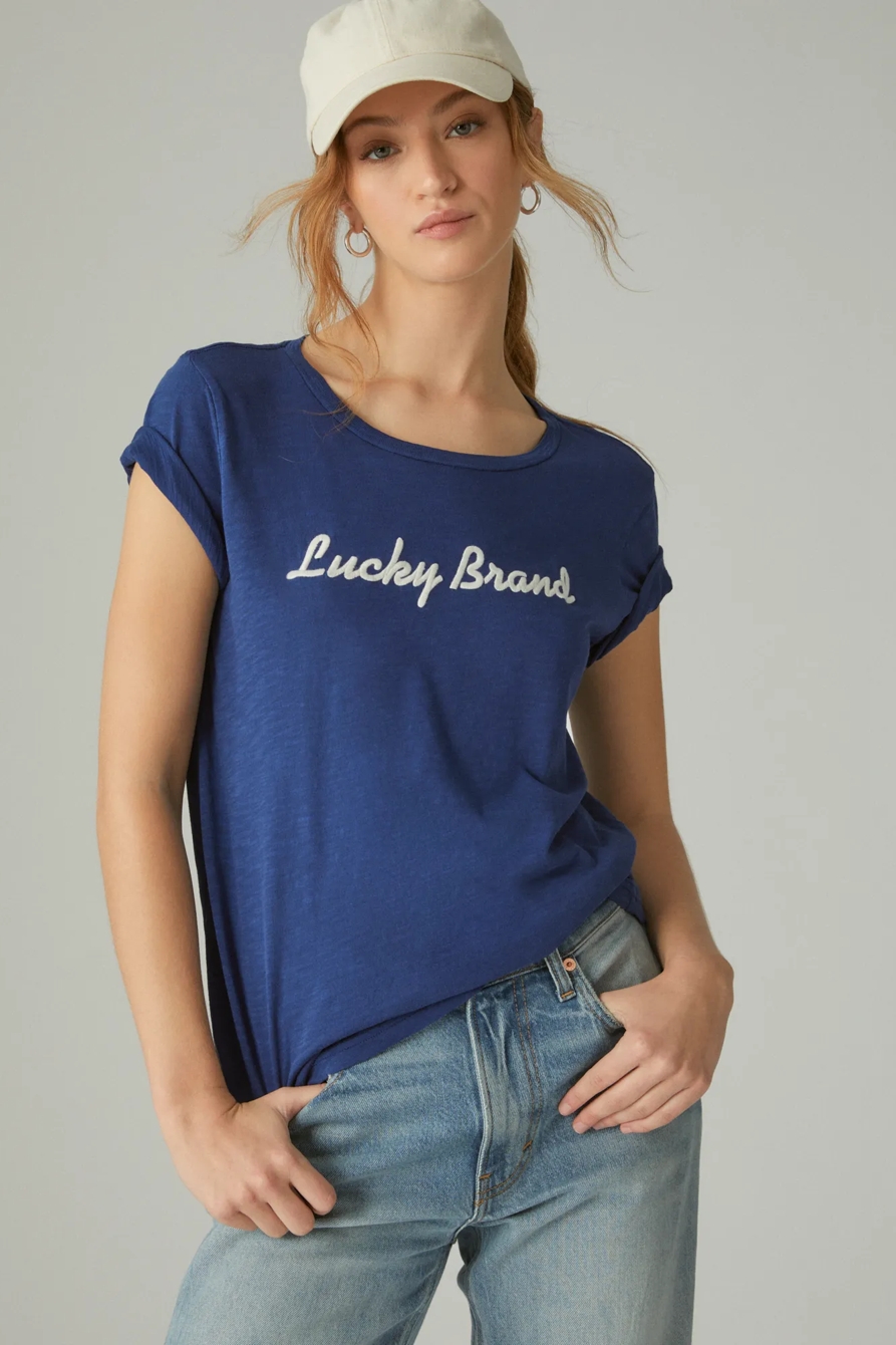 LUCKY APPLIQUE CLASSIC CREW TEE, image 3