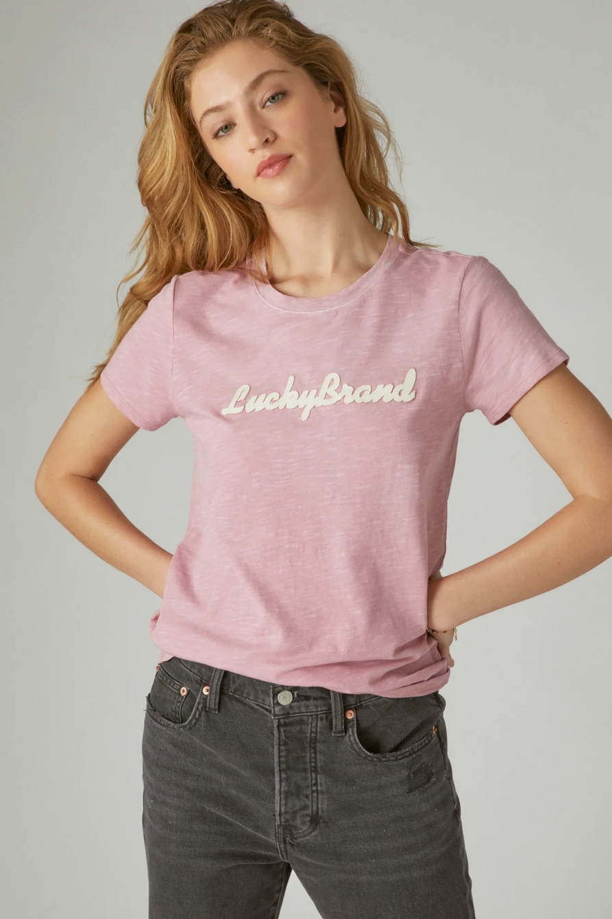 LUCKY APPLIQUE CLASSIC CREW TEE, image 2