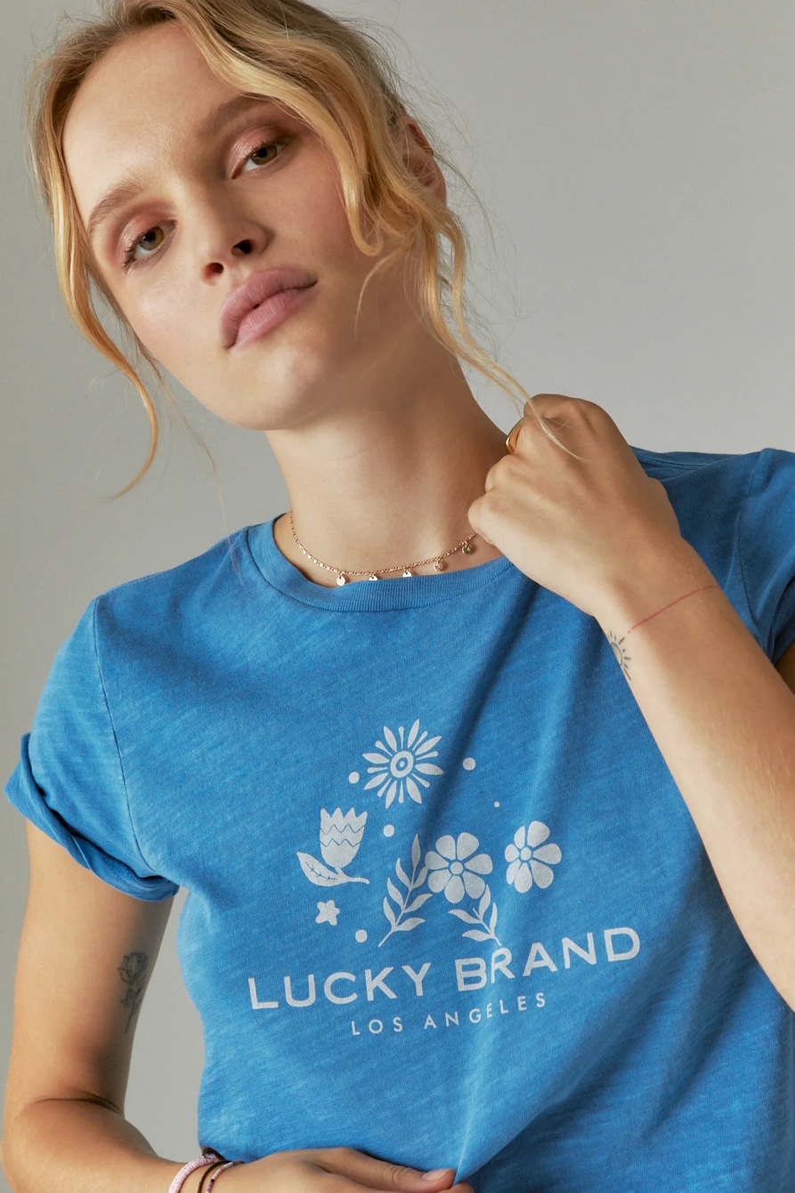 LUCKY SCRIPT CLASSIC CREW TEE, image 2