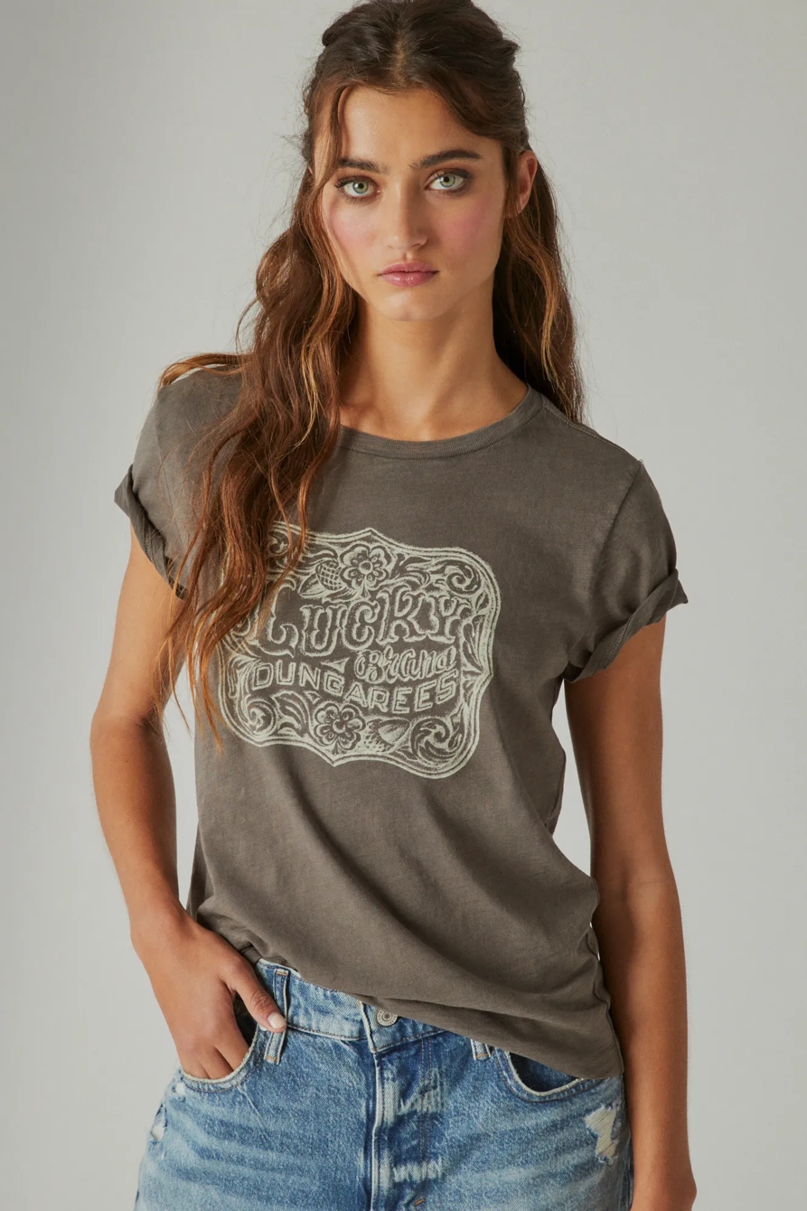 LUCKY BELT BUCKLE CLASSIC CREW TEE, image 2