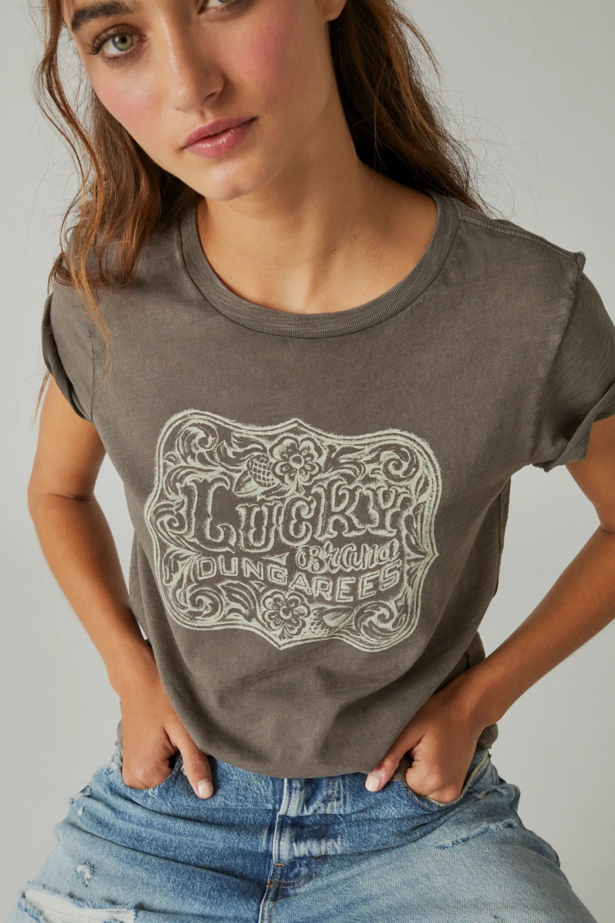 LUCKY BELT BUCKLE CLASSIC CREW TEE, image 4