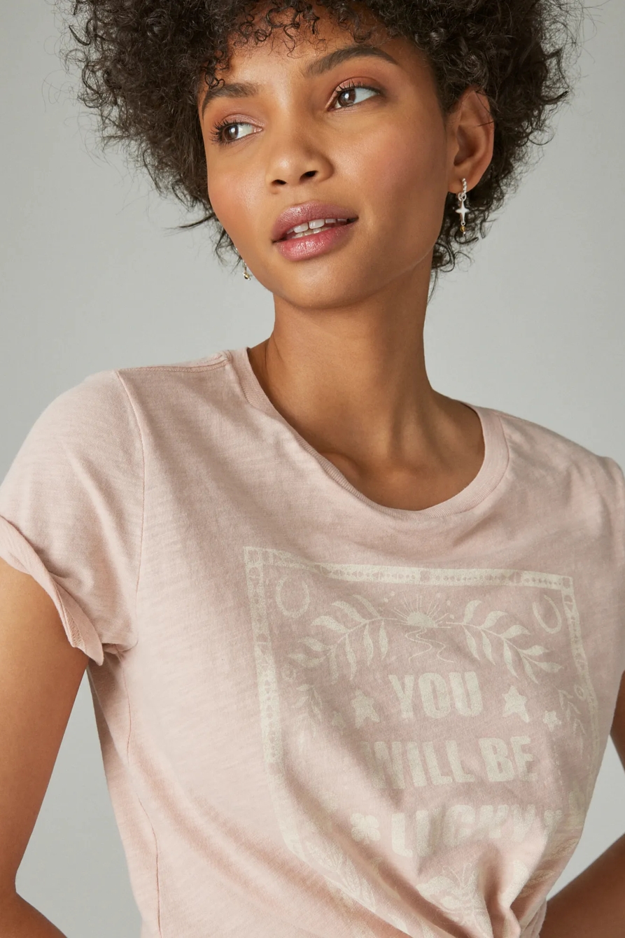 YOU WILL BE LUCKY CLASSIC CREW TEE, image 3