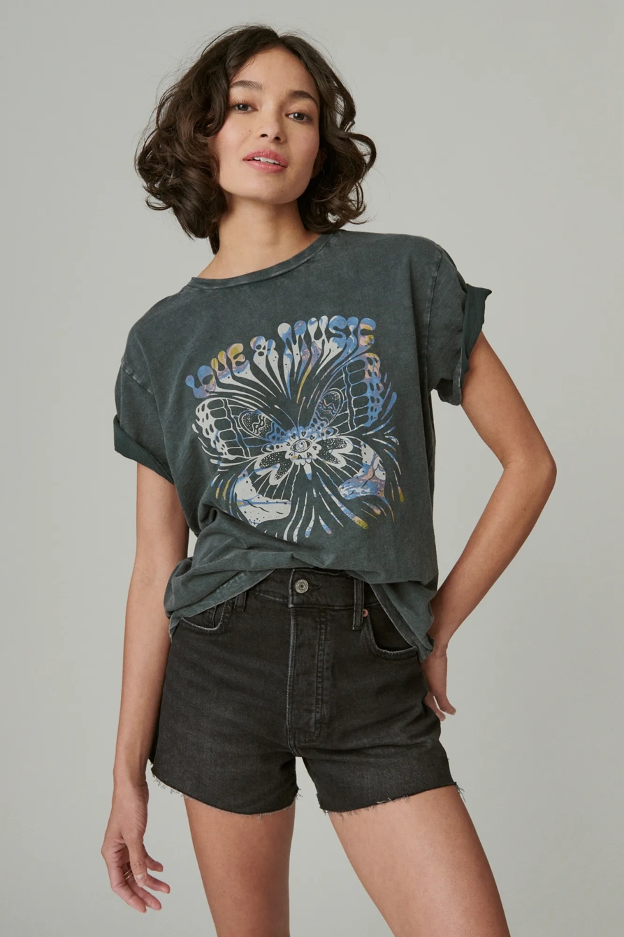 LOVE AND MUSIC BOYFRIEND TEE, image 2