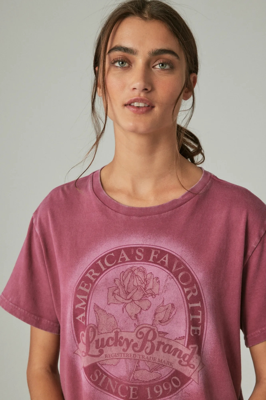 90'S LUCKY ROSE BOYFRIEND TEE, image 2