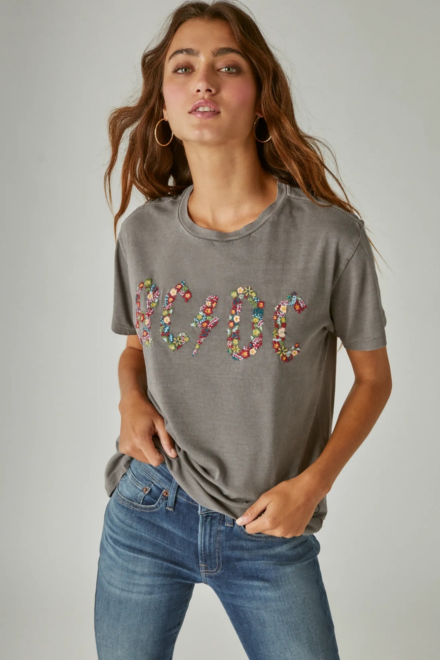 ACDC EMBROIDERED BOYFRIEND TEE, image 2