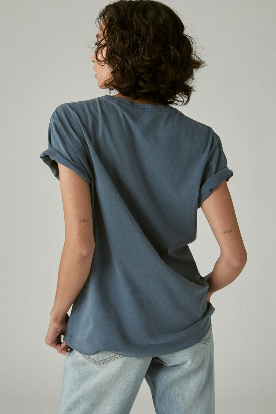 EMBROIDERED CHEST FLORAL BOYFRIEND TEE, image 2