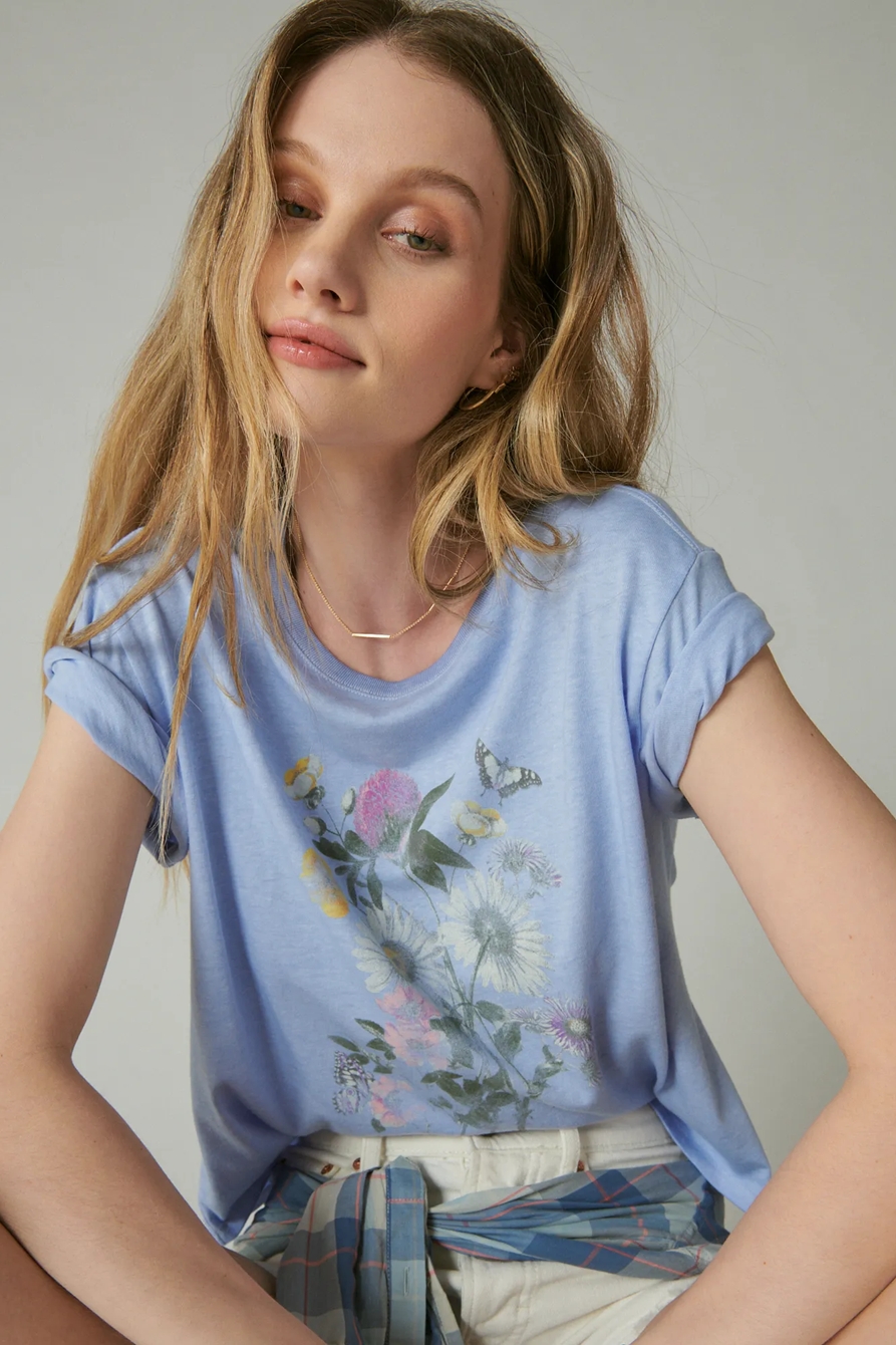 MONOTONE FLORAL CROP TEE, image 2