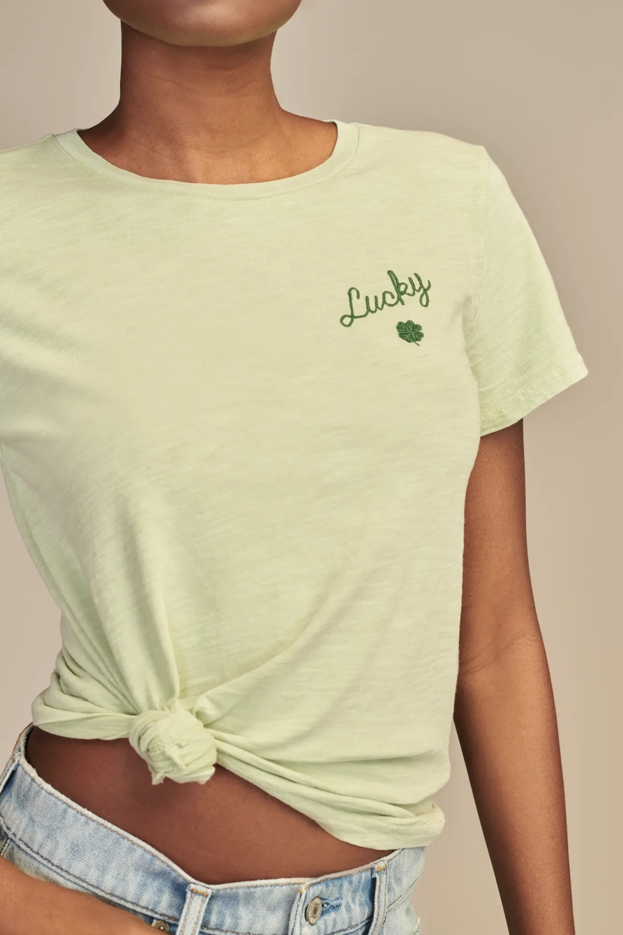 GREEN LEFT CHEST CLOVER CLASSIC CREW, image 2